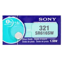 Sony 321 (SR616SW) 1.55V Silver Oxide 0%Hg Mercury Free Watch Battery (2 Batteries)