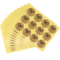 Butterfly Knot Handmade 3cm Round Kraft Paper Sticker for Gift Packaging Wrapping Decoration, Pack of 120