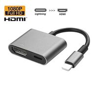 Mobile Phone Supplies Adapter Cable For Iphone Lightning To Hdmi Adapter Cable Aictoe Digital Av Adapter Hd Tv Connector Cable Compatible With Mobile Phone To Tv Projector Monitor Gray Adapters