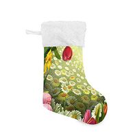 Personalized Christmas Stocking Easter Flower Wallpaper Santa Xmas Tree Decor Socks Gift Kids Fireplace/Restaurant/Hotel/Club/bar