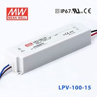 LED Driver Enclosed Switching Power Supply 15 Volts 6.7 Amps 100.5 Watts