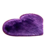 MG554zy0 Fluffy Love Heart Shape Plush Rug Anti-Slip Carpet Door Mat Home Bedside Decor Fluffy Love Heart Shape Plush Rug Anti-Slip Purple 9070cm