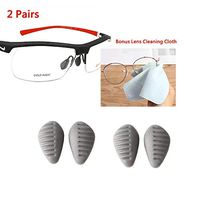BEHLINE 2 Pairs Premium Soft Silicone Nose Pads for Nike Eye Glasses Bonus Lens Cleaning Cloth (Grey)