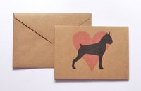 Boxer Pink Heart Stationery Note Card Set