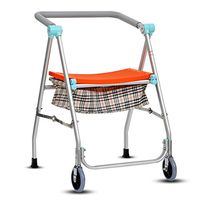 JPXZMYY Walking aids, Four Corners Walker with seat Wheelchair Crutch Walker Safety Portable