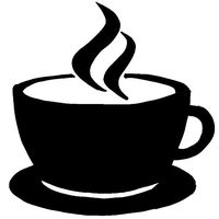 hBARSCI Steaming Coffee Vinyl Decal - 5 Inches - for Cars, Trucks, Windows, Laptops, Tablets, Outdoor-Grade 2.5mil Thick Vinyl - Black