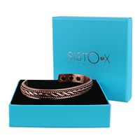 SISTO-X Slim Magnetic Copper Bangle/Bracelet Plait Design by Sisto-X® Health Strength 6 Magnets