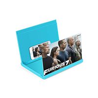 Phbfdj HD Magnify 3D Cell Phone Screen Magnifying Glass 12 Inch 3X Magnifier for IPhoneXS/XR/5/5s/6/6s/7/7s/8/8s Desktop Handheld Portable Watch Movie Tv Video Case Loupe (Color : Blue)