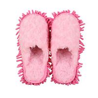Frjjthchy Multi Surface Mop Slippers Shoes Microfiber Cleaning Dusting Floor Dust Dirt Hair Cleaning Tool (Women 5-6, Pink)