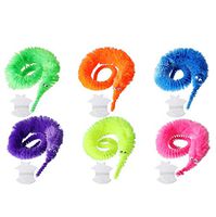 NXDA 6/12/24/48 Pcs Magic Worm Toys Wiggly Twisty Fuzzy Trick Toy Carnival Party Favors Funny for Kids Children 6 Colors (M 6Pcs)