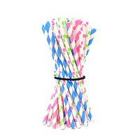 Honbay 100PCS Environment Friendly Biodegradable Paper Drinking Straws Dot Striped Paper Straws for Party Supplies, Celebrations, Birthday, Wedding, Bridal, Baby Shower