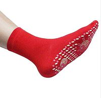 Tourmaline Self Heating Socks for Women Men Help Warm Cold Feet Comfort Health Care Socks Magnetic Therapy Comfortable (Red)