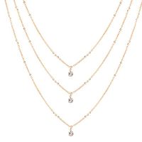 Meolin Layered Necklace Crystal Rhinestone Necklaces,Golden,42cm/47cm/52cm