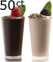 Zappy Elegant Disposable Plastic Straight Wall Shooter Glasses 3 Oz: Clear Pack of 50 Tumblers - Tasting Sample Dessert Shooters Champagne Wine Beer Shot Glass Parfait Souffle Jello Tumbler Party Cups