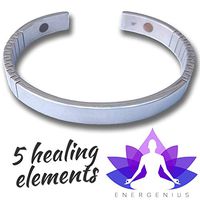 ION Bracelet - 5 Element Magnetic Bracelet - Arthritis Pain Relief - Back, Joint, and Muscle Pain - Ruduce Migraines - Stainless Steel - Natural Health