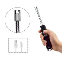 Arc Lighter - Vgate USB Rechargeable Flameless Windproof Lighter, 360° Long Flexible Neck, Safety Switch No Spark & Smell Candle Lighter for Grill, BBQ,Camping, Home, Kitchen (Black)