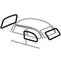 Cal Look Window Rubber Kit, Compatible With Vw Bug 1972-1977/Super Beetle 1972, 4 Piece Kit