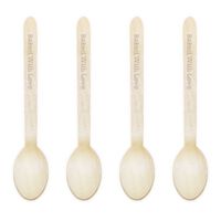 Dress My Cupcake Natural Wood Candy 200-Pack Buffet Spoons DIY Kit, Baked with Love, Silver