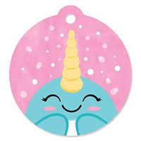 Narwhal Girl - Under The Sea Baby Shower or Birthday Party Favor Gift Tags (Set of 20)