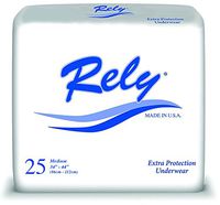 Rely Extra Protection Underwear Adult Pull-Up, Medium (34" - 44"), Pack of 25