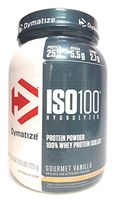 Dymatize ISO100 Hydrolyzed Protein Powder, 100% Whey Isolate Protein, 25g of Protein, 5.5g BCAAs, Gluten Free, Fast Absorbing, Easy Digesting, Gourmet Vanilla, 1.6 Pound
