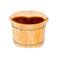 Foot Tub,Foot Spa Wooden Tub， Sauna Bucket, Wooden Wash Basin，Household Small Wooden Barrel, Double Ear Barrel,with lid