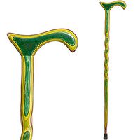 Brazos 37" Twisted Colorwood Derby Walking Cane, Green, Made in The USA