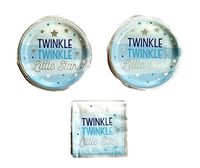 Twinkle Twinkle Little Star Blue Party Bundle 9" Plates (16) Napkins (16)