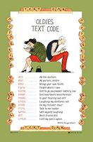 'Oldies Text Code' Tottering Tea Towel Dish Cloth - Amusing, Funny, Comical, Perfect Gift