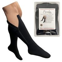 Presadee Premium Closed Toe 20-30 mmHg Firm Compression Zipper Leg Pain Socks (Black, L/XL)
