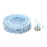 Dealglad 100pcs 25cm Round Drawstring Organza Jewelry Candy Pouch Christmas Wedding Party Favor Gift Packaging Bags (Sky Blue)