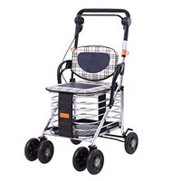 Drive Medical Wheel Walking Aid Height Adjustable, Upright Posture Rolling Walker Large Space, Super Lightweight Aluminum, Mobility Portable Rollator Walker with 4 Wheel, for Seniors Shopping,A