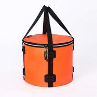 Fishing Bucket Bucket Fishing Bucket Foldable Round Bucket Fish Guard Barrel Live Fish Box Fishing Bucket Gear Box Collapsible Water Bucket (Color : Orange, Size : 45x35cm)
