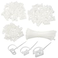 XLX 120PCS 3 Values Saddle-type Cable Tie Mount Bases for Cable Wire Tubing Sleeving Conduit Adjustable Cable Tie Holder Set Matched with 120PCS White Flexible Zip Ties(White)