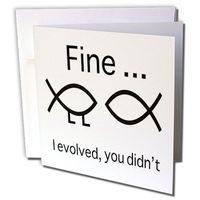 3dRose Fine I evolved you didn't - Greeting Cards, 6 x 6 inches, set of 12 (gc_110015_2)