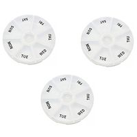 Pill Organizer 7 day, Round Pill Box -3 pack