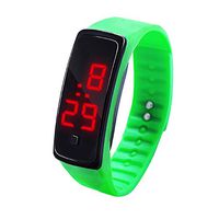 Fxbar,LED Digital Display Bracelet Watch Children's Students Silica Gel Sports Watch Dress Watch(Mint Green)