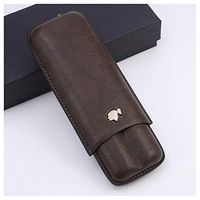 Lxc Smoking Set/Leather Cigar Humidors Travel Portable Smoking Set Moisturizing Tube 2 Sticks 3 Sticks Men's Gift Box Cigarette case Multi-Color and Multi-Style Optional Mute