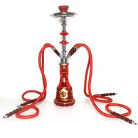 BuBu-Fu Hose Hookah Set, Ultralight Easy to Clean 4 Hose Hookah Complete Set Acrylic Plexiglass Shisha Hookah Complete Set Portable Not Tilting Arabian Hookahs Complete Set,Cred