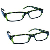 The Reading Glasses Company Green Tortoiseshell Lightweight Comfortable Readers Value 2 Pack Mens Womens RR32-6 +1.50
