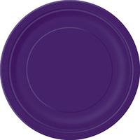 Unique Industries, Cake Paper Plates, 20 Pieces - Dark Purple