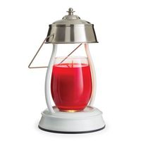 CANDLE WARMERS ETC Hurricane Candle Warmer Lantern for Top-Down Candle Melting, White Nickel