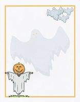 Halloween Ghost Scarecrow Stationery Printer Paper 26 Sheets