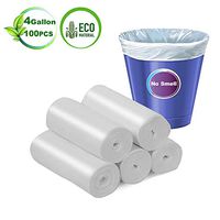 Small Trash Bags 4 Gallon Biodegradable Garbage Bags Compostable Kitchen Trash Bags Recycling Degradable Rubbish Wastebasket Liners Bags for Livingroom,Bathroom,Office,Cat Litter(100 Counts/5Rolls)