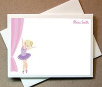 Personalized Gifts - Ballerina Note Cards (40 Non-foldover Cards and Blank Envelopes)