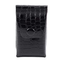 Xigeapg Faux Leather Press Buckle Folding Eyeglasses Case Glasses Box Black