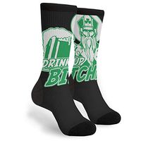 St Patricks Day Drink Up Bitches Men & Women Casual Cool Cute Crazy Funny Athletic Sport Colorful Fancy Novelty Graphic Crew Tube Socks