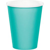Creative Converting 324783 Touch of Color 240 Count 9 oz Hot/Cold Paper Cups, Teal Lagoon