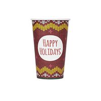 Karat C-K516 (Holiday) 16 oz. Paper Hot Cups Holiday Print (Case of 1000)