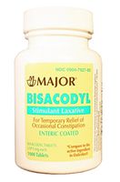 MAJOR BISACODYL STIM LAXATIVE EC BISACODYL-5 MG Orange 1000 TABLETS UPC 309047927807